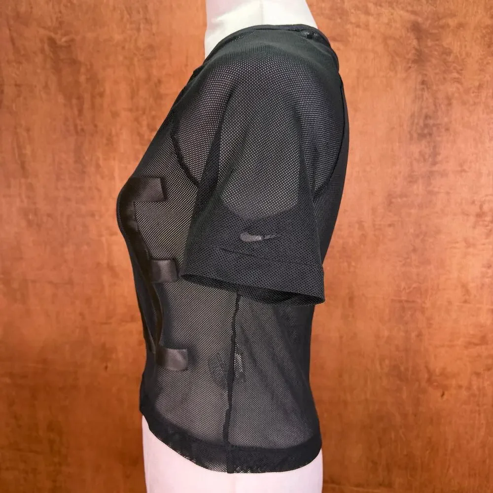 Nike Dri-fit XS black mesh crop top short sleeve athleisure streetwear